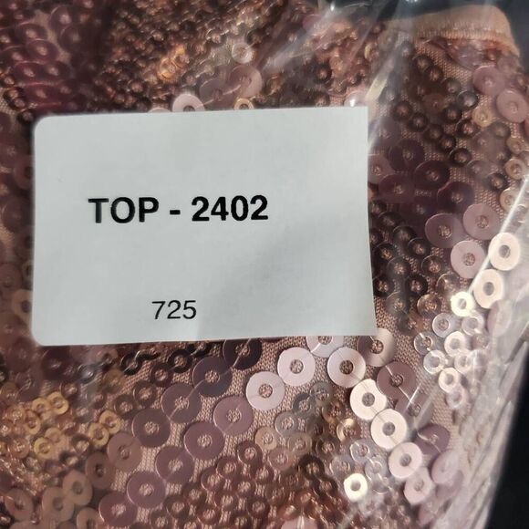 Bob Mackie Wearable Art Sequin Jacket L Pink Rose Gold Sparkle Open Front - Picture 8 of 8